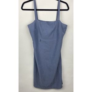 Vintage Patagonia Womens Duway Dress Periwinkle Blue Zip Fitted Size 10